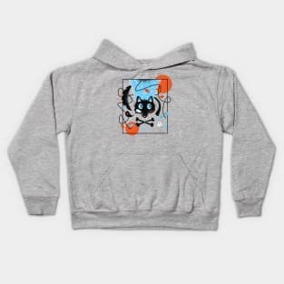 Graffiti Style Black Cat Puzzle Kids Hoodie